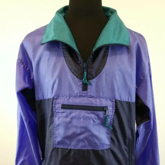 Sierra Designs Long Sleeve Pullover Windbreaker Mens Medium Drawstring Rain Coat - Picture 2 of 9